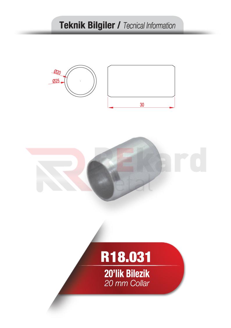 Rekard Metal | R18.031 20'lik Bilezik