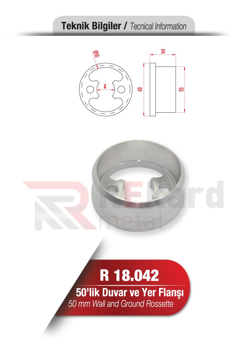 Rekard Metal | R18.042 50'lik Duvar ve Yer Flanşı