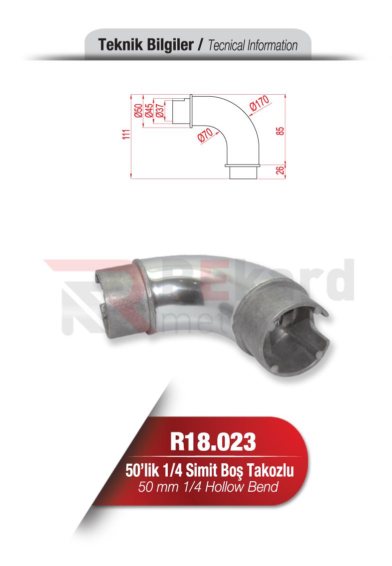 Rekard Metal | R18.023 50'lik 1/4 Simit Boş Takozlu