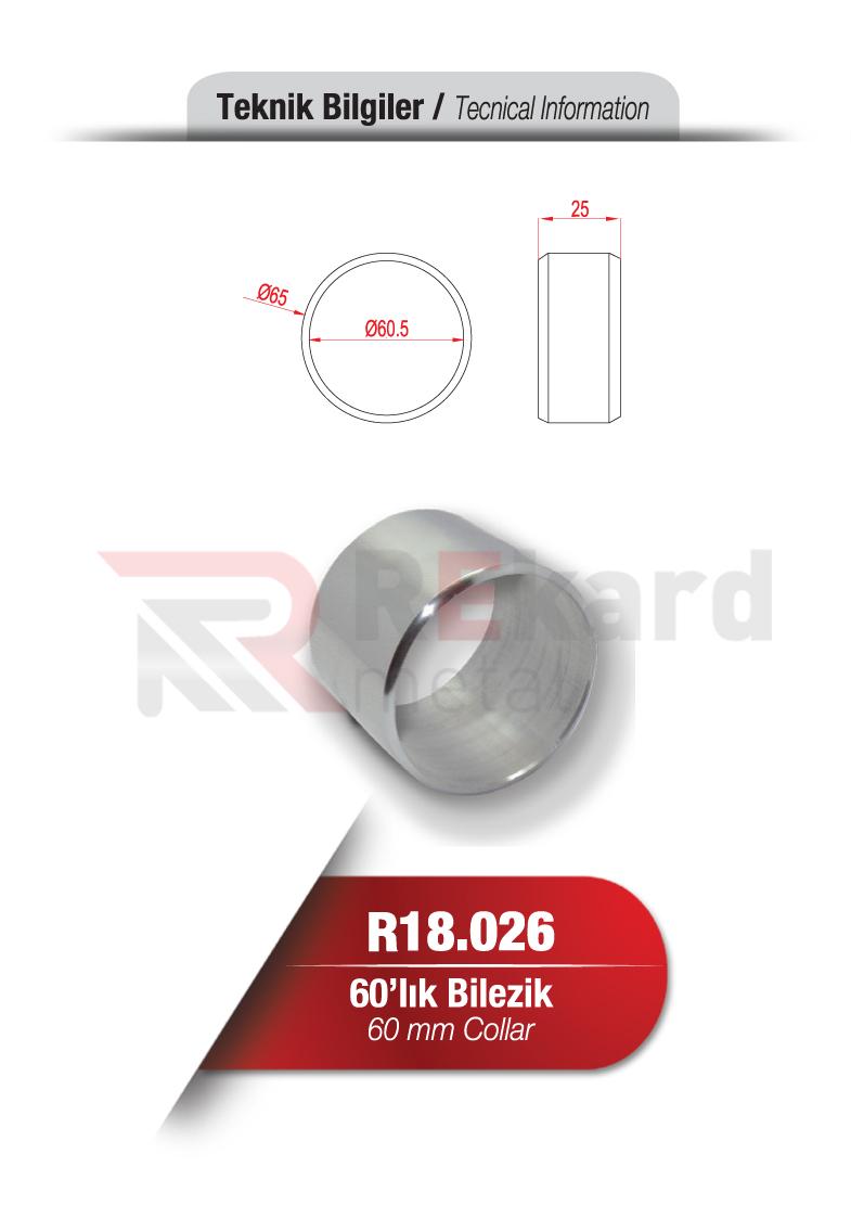 Rekard Metal | R18.026 60'lık Bilezik