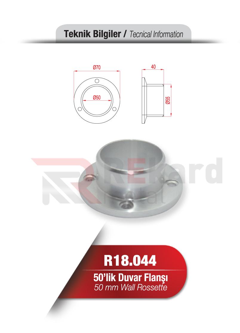Rekard Metal | R18.044 50'lik Duvar Flanşı